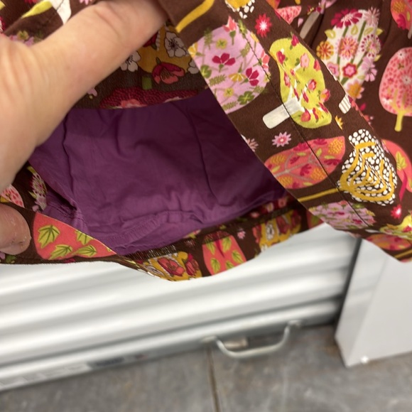 Matilda Jane Purple & Brown Floral Short Sleeves Dress Ruffle Neckline 12-18M - Picture 5 of 16